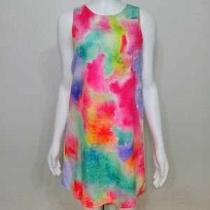 MONTEAU • Neon Watercolor Shift Dress NEW! (S)
